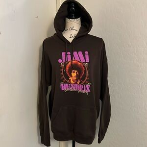 Jimi Hendrix Both Sides Of The Sky Distressed Graphic Pocket Hoodie Sweatshirt